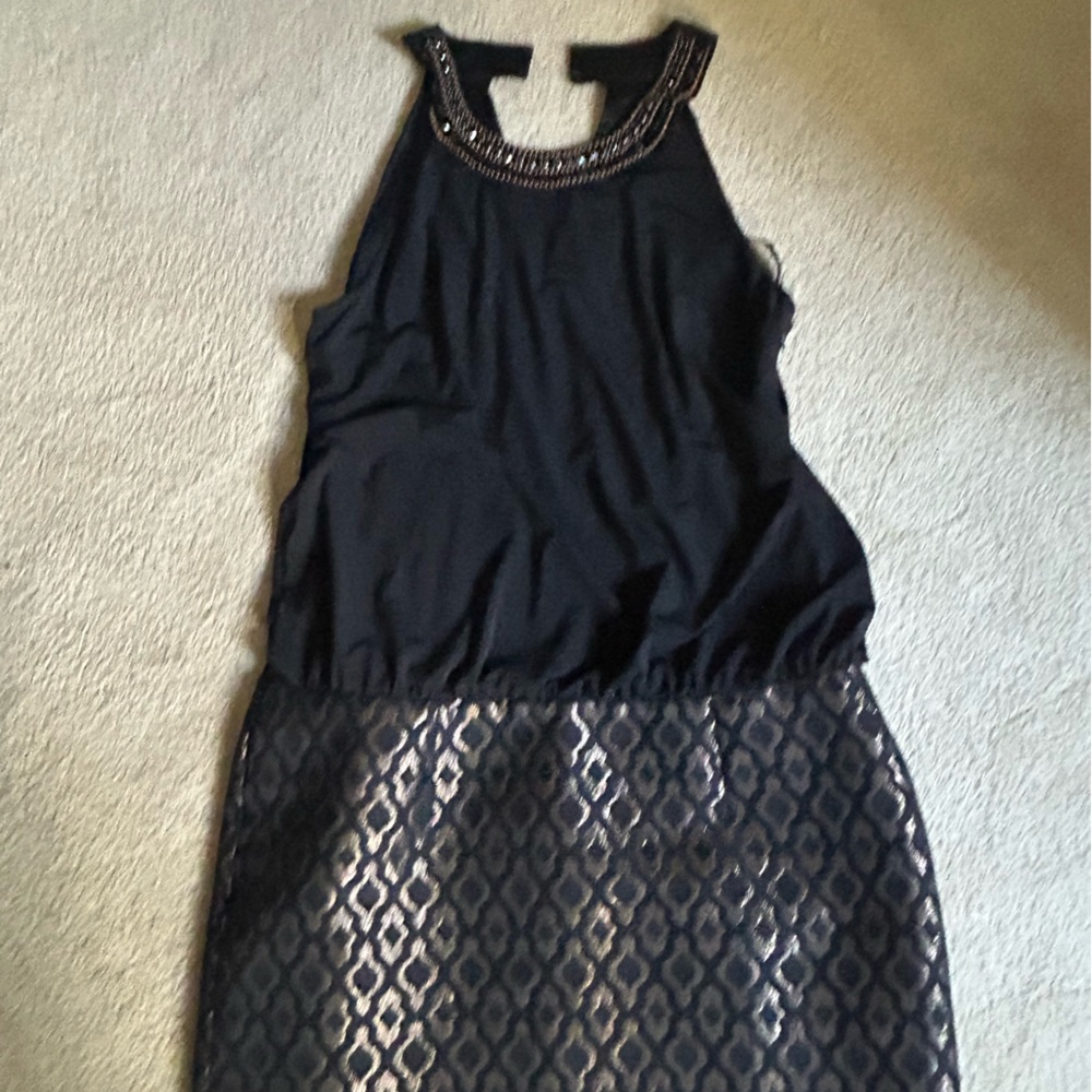 Blouson dress black and gold by laundry
